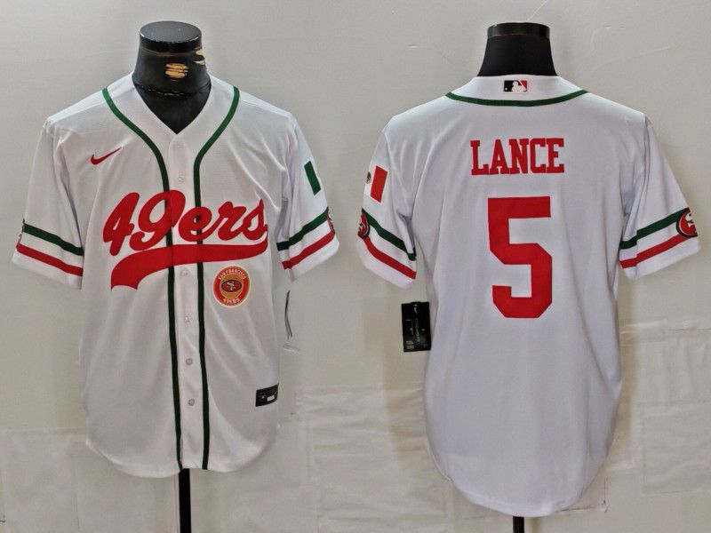 Men San Francisco 49ers #5 Lance White Joint Name 2024 Nike Limited NFL Jersey style 3->san francisco 49ers->NFL Jersey